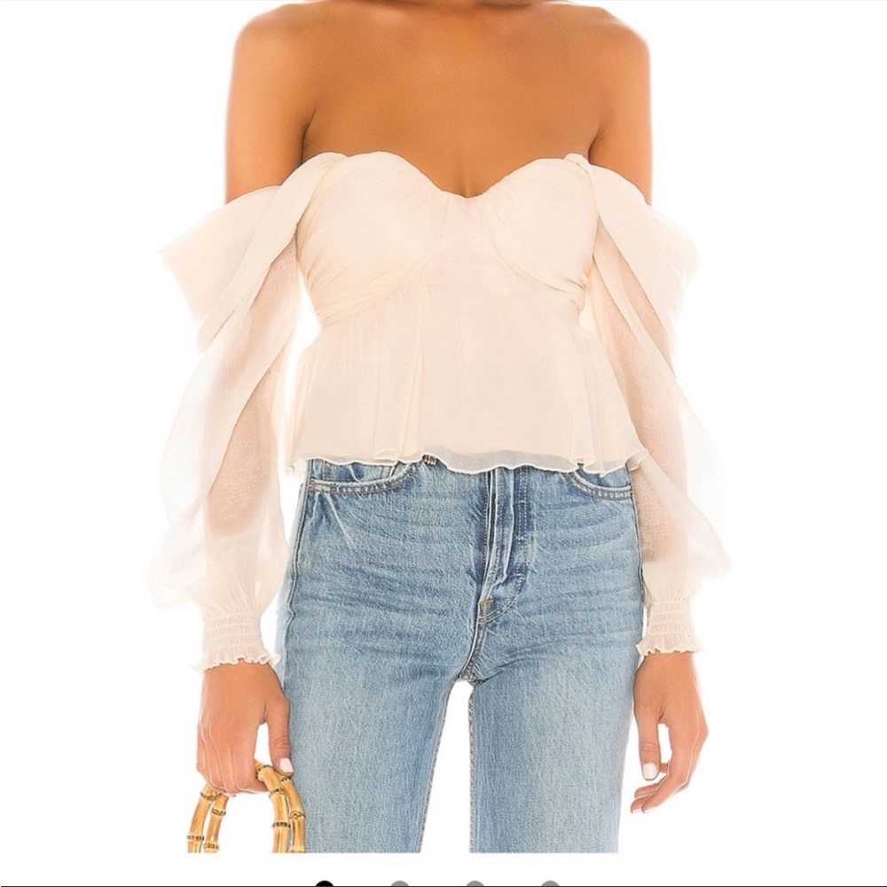 House of Harlow 1960 x REVOLVE Burna Blouse in Blush Pink size Medium